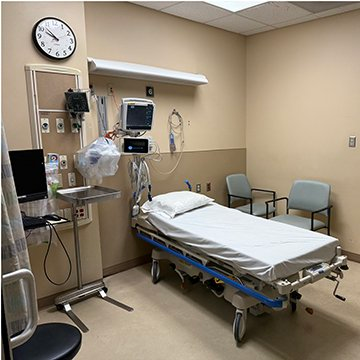 Image of an emergency department patient room