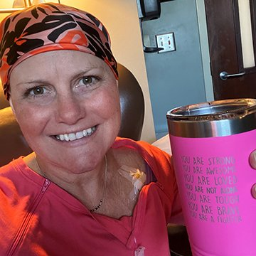 Megan Poindexter receives chemo at LMH Health Cancer Center