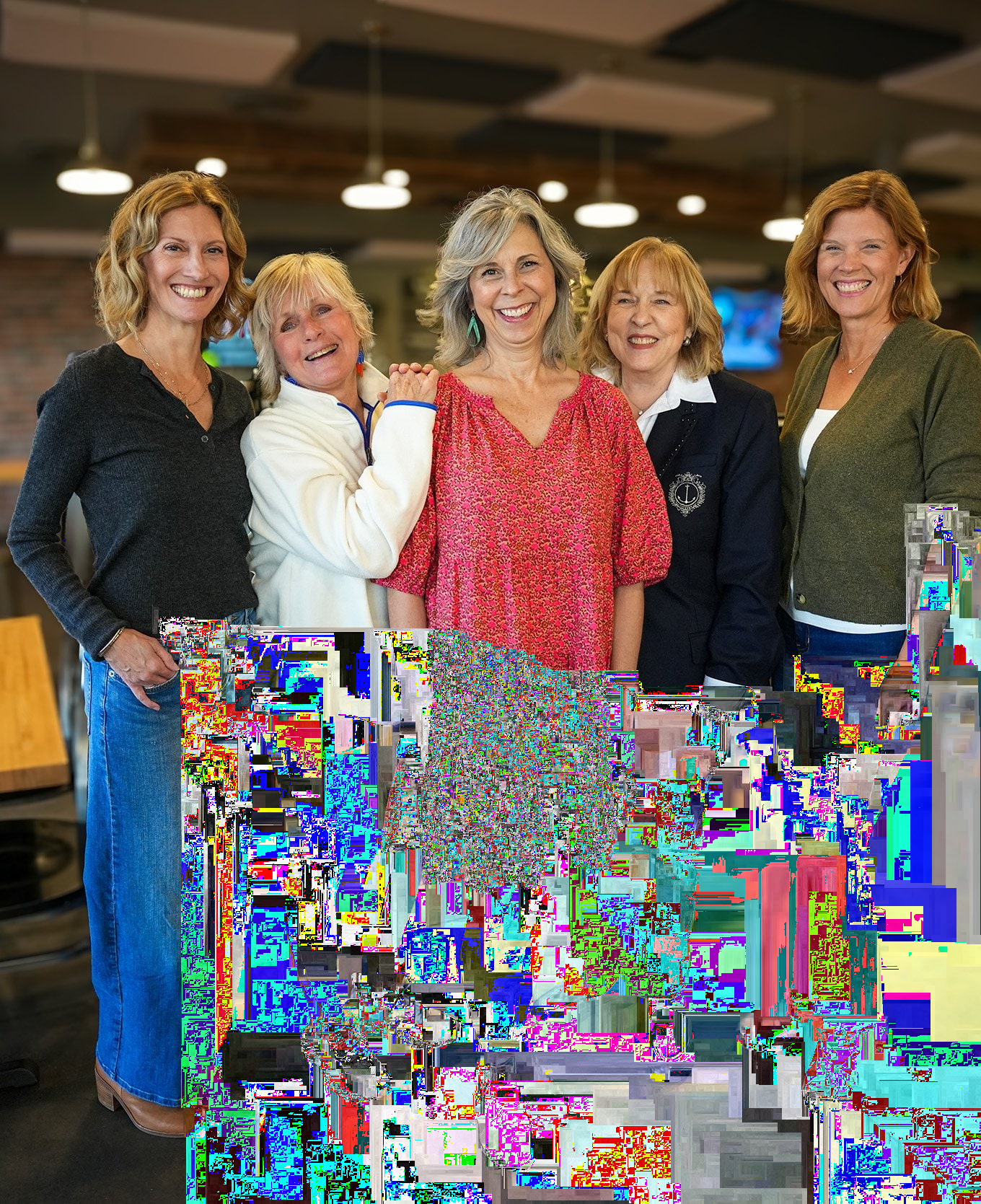 Photo of Susan Henderson, Linda Morningstar, Robin Ward, Gail Vick and Julie Dunlap